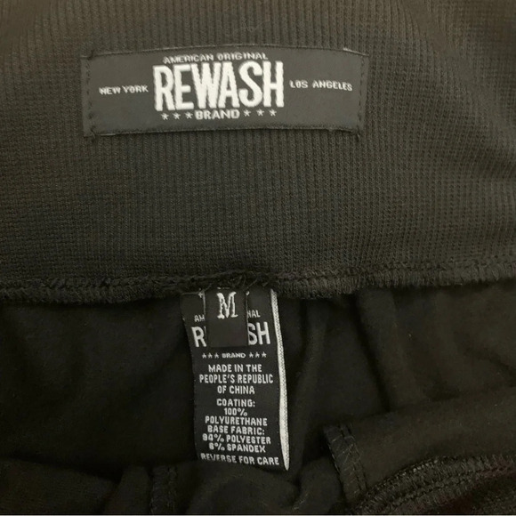 Rewash Black Vegan Faux Leather Belted Pants Womens Medium New with Tag - Picture 3 of 6